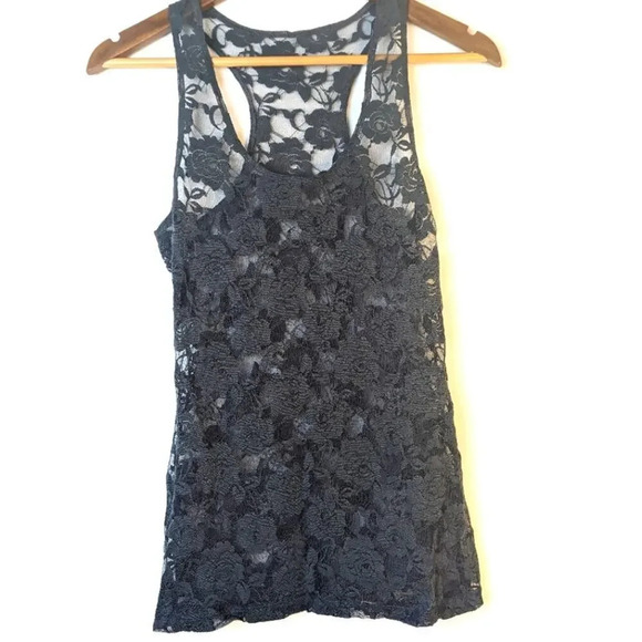 Lace Rose Sheer Tank Top - Small - Picture 1 of 3